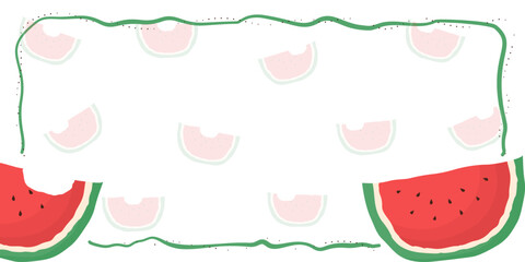 cute watermelon frame with copy space for text
