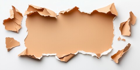 Torn paper with blank space for text on a white background