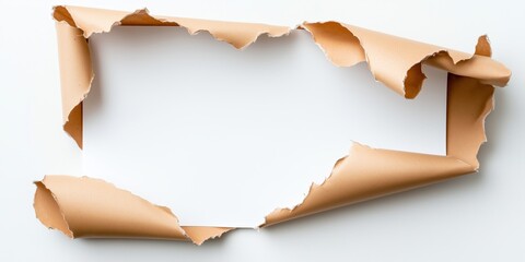 Creative paper torn frame art studio digital image minimalist close-up