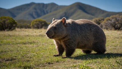 The wombat is a sturdy, burrowing marsupial native to Australia, known for its short legs, compact...