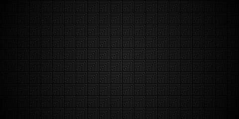 Overlapping vector abstract Pattern wave lines fabric black square line background. seamless fabric geomatics overlapping create retro line pattern.