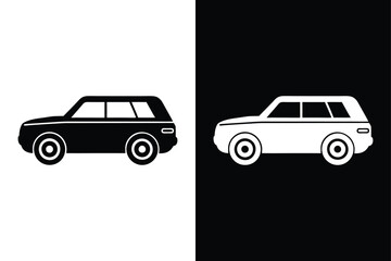 Fototapeta premium Car icon on White Background Vector Art Illustration on white background.