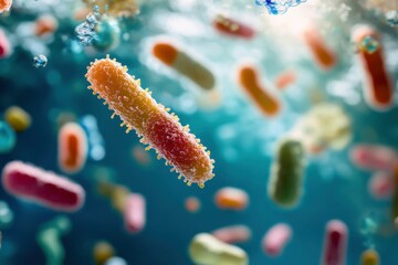 colorful bacteria rods illustration