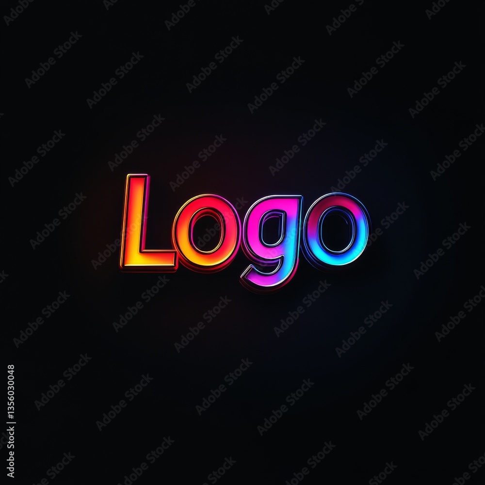Poster bold and bright logo design displaying a range of vibrant colors against a sleek black background