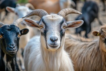 Obraz premium goats on the farm