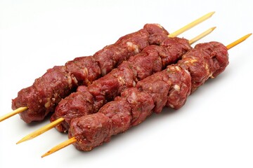beef kebab isolated on white