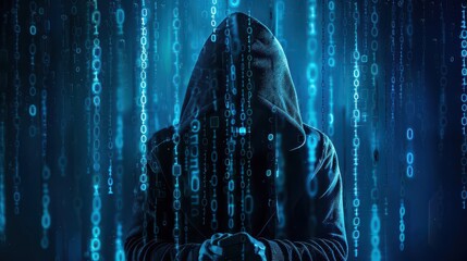 Cybersecurity engineer working with data encryption codes. 