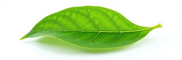 Obraz premium A single leaf isolated on white background showcasing its veins and texture, botany, vein, nature