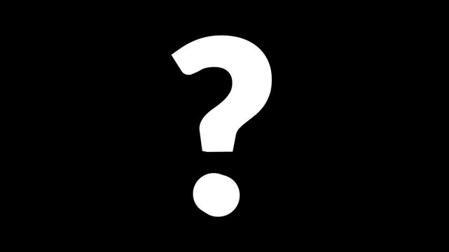 3d Question Mark, Sign of Interogation 4k Motion Graphics Video Footage with Alpha Channel