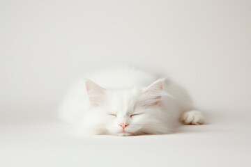 cute cat sleeping, atmosphere of coziness, warmth, home environment, love and hugs