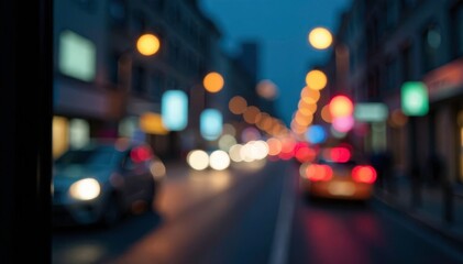Blurred city lights from window, laptop screen, online, nighttime, laptop