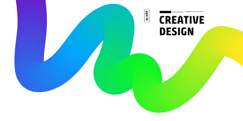 Abstract Colorful Wave Design Gradient Vector Template