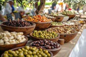 olives on market stall