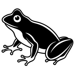 Naklejka premium Frog silhouette vector black outline, white background