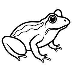 Frog silhouette vector black outline, white background