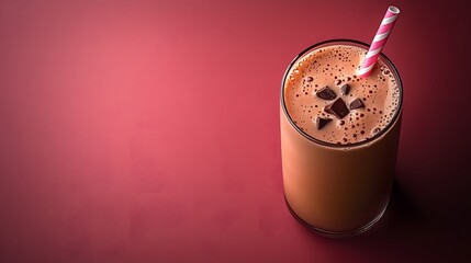 Intricately Crafted Banner Tribute to National Chocolate Milk Day Showcasing Minimalist Design and Bold Color Contrasts with a Touch of Modern Sophistication