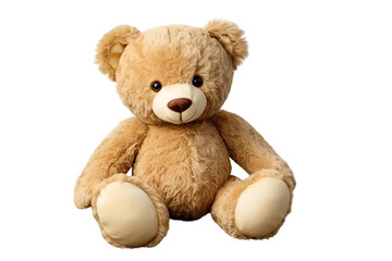 brown teddy bear, plush toy, white background, isolated, no background