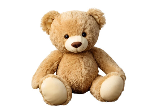 Naklejki brown teddy bear, plush toy, white background, isolated, no background