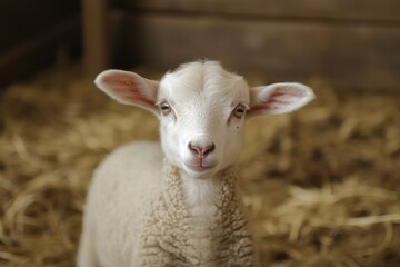 Fototapeta premium lamb in a barn
