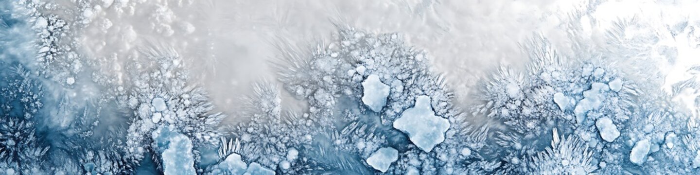Crisp ice-blue and silver fluid ink wash with soft frosty textures intricate crystalline formations and cool-toned luminosity