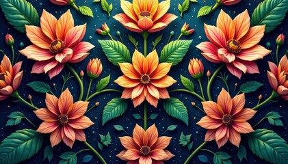 Complex interwoven natural elements forming a repeating motif , seamless, brown