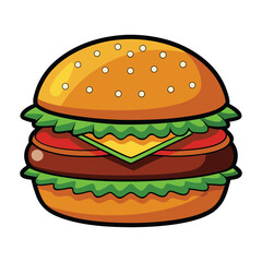 hamburger on white background