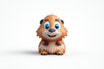 Obraz premium Cute cartoon groundhog