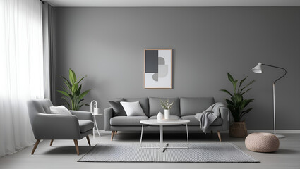 Minimalist Gray Living Room – Calm and Modern Interior Design