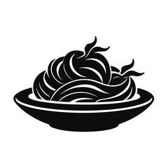 vector illustration of a plate with pasta