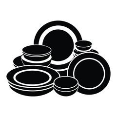 black and white tea set