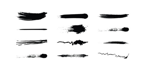 Black Brush Stroke Clipart | Abstract Paint Strokes & Ink Textures for Design