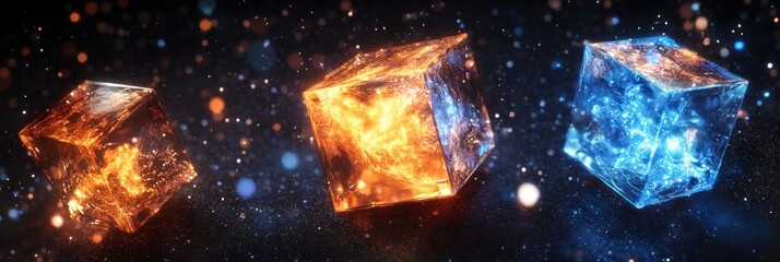 Fiery and icy cubes in space
