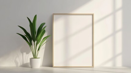 Plant and frame in modern room