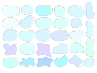 ブルーの流体シェイプフレームのセット