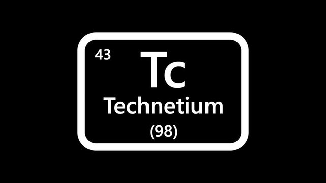 Technetium element icon, Periodic table element Technetium icon. Element of the periodic table of the Mendeleev system icon animation.
