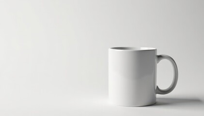 Obraz premium Large capacity coffee mug, textured surface, bright white, object, vessel