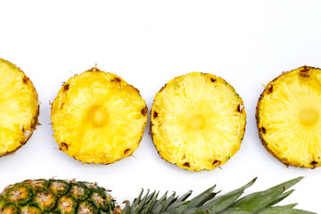 Ripe pineapple slices, Fresh fruit