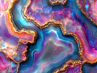 Vibrant Gemstone Swirls Abstract.