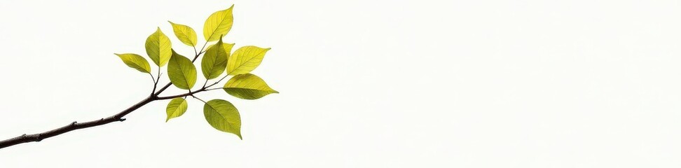 Naklejka premium Single branch of tree with leaves on isolated white background, branches, isolation