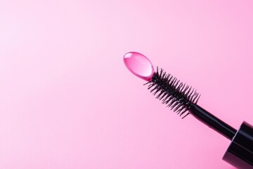 Mascara wand with clear pink gel
