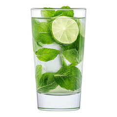 Refreshing Mojito with Mint and Lime in a Glass