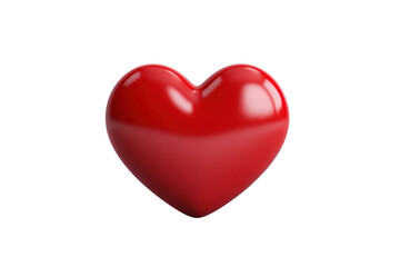 Fototapeta premium A large red heart with a soft shadow and a 3D effect isolated on white background