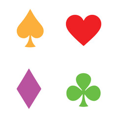Playing Card Suit Icons &ndash; Spades, Hearts, Diamonds, and Clubs