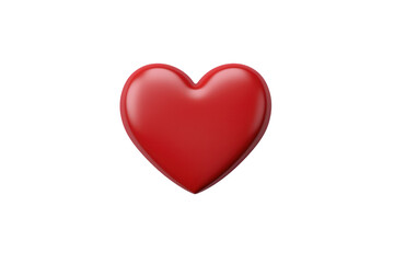 Fototapeta premium A flat red heart with a minimalistic design and a clean matte texture isolated on white background