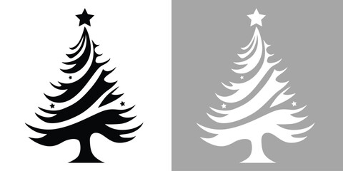 Curvy Christmas Tree Design | Stencil for DIY Christmas Decorations
