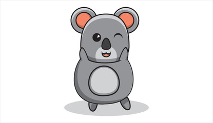 illustration of koala bear covering ears. vector illustration