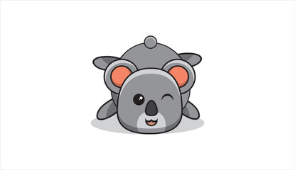 illustration of koala bear covering ears. vector illustration