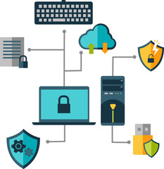 Computer Network Hardware Illustration