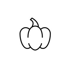 Bell pepper. Green groceries shopping. Vegetables and fruits. Fresh food. Pixel perfect, editable stroke vector icon