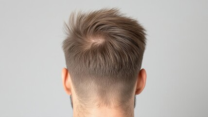 A close-up view of a stylish short haircut with a modern fade for a contemporary aesthetic.